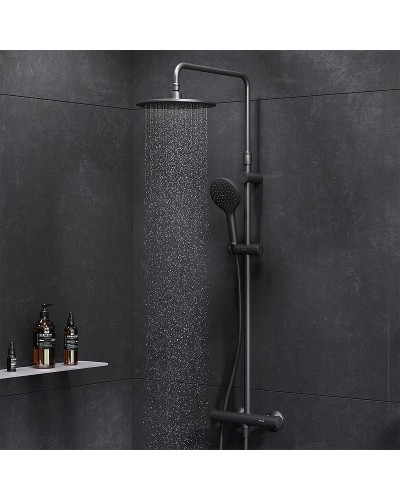 Душевая система AM.PM Like F0780422 с термостатом Черная матовая