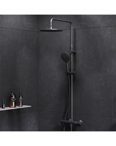 Душевая система AM.PM Like F0780422 с термостатом Черная матовая