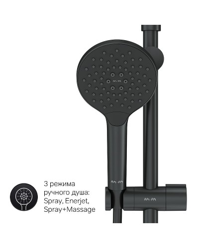 Душевая система AM.PM Like F0780722 Черная матовая