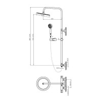Душевая система BelBagno Uno UNO-DOCM-NERO Черная матовая