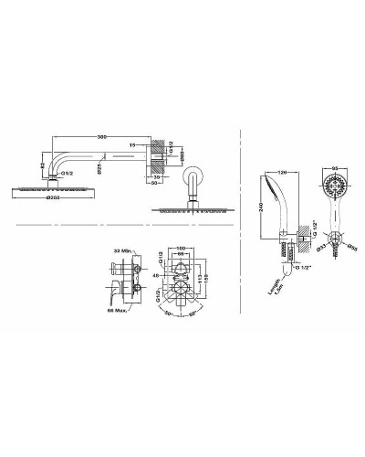 Душевая система Teka Manacor 841720220 Хром