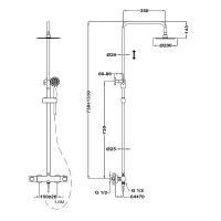 Душевая система Teka Manacor 842380200 с термостатом Хром