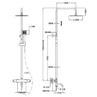 Душевая система Teka Mallorca 321486200 с термостатом Хром