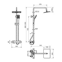 Душевая система Koller Pool Neon NNST002 с термостатом Хром