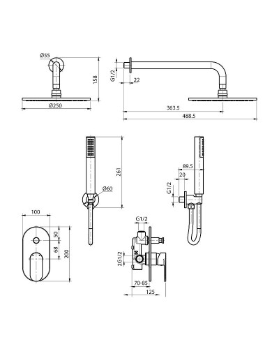 Душевая система Koller Pool Round Arc RASC0450 Хром