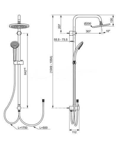 Душевая система Ideal Standard Ideal Rain Eco A6281AA Хром
