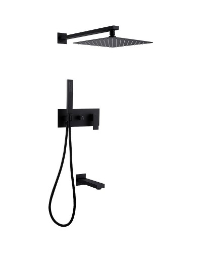 Душевая система Abber Daheim AF8217B Черная матовая