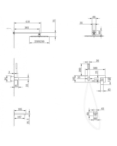 Душевая система Abber Daheim AF8217G Золото матовое
