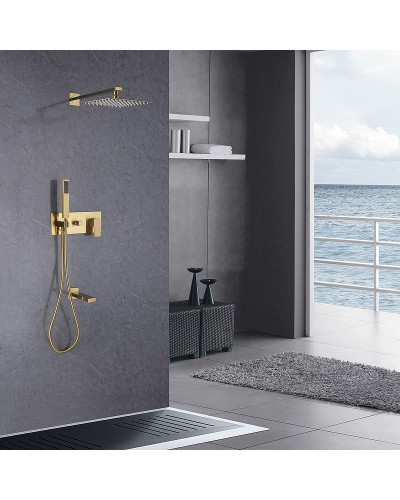 Душевая система Abber Daheim AF8217G Золото матовое