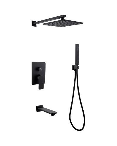 Душевая система Abber Weiss Insel AF8017B Черная матовая