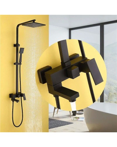 Душевая система Abber Daheim AF8216B Черная матовая