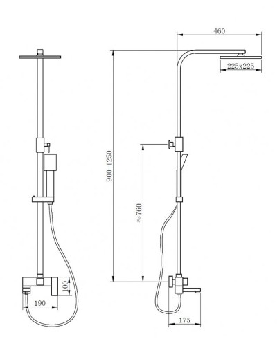 Душевая система Abber Daheim AF8216G Золото матовое