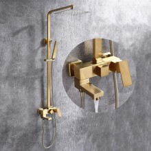 Душевая система Abber Daheim AF8216G Золото матовое