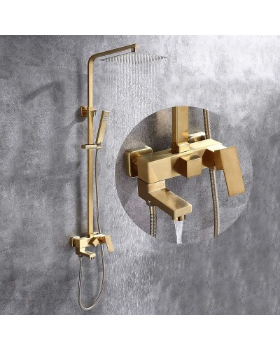 Душевая система Abber Daheim AF8216G Золото матовое