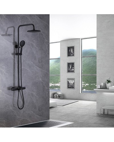 Душевая система Abber Thermostat AF8516B Черная матовая