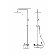 Душевая система Boheme Uno 468-SGM Оружейная сталь глянцевая