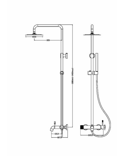 Душевая система Boheme Uno 468-SGM Оружейная сталь глянцевая