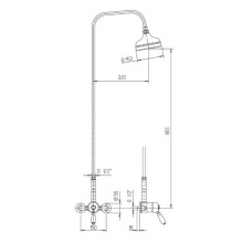 Душевая система 153 мм Paini Kennsington 50CR689