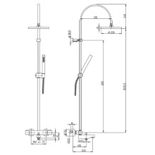 Душевая система 200 мм Paini Cox 78CR687TH1KM