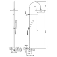 Душевая система 200 мм Paini Cox 78CR687TH1KM