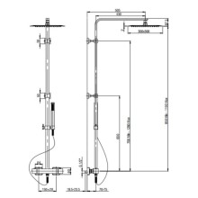 Душевая система 300 мм Paini DAX-R 84CR689THSQ6P1