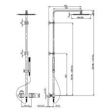Душевая система 300 мм Paini DAX-R 84CR689THSQ6P1
