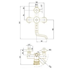 Душевая система 210 мм Bronze De Luxe Windsor 10120R