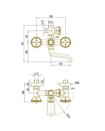 Душевая система Bronze De Luxe Royal 10121F