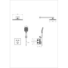 Душевая система с термостатом встраиваемая WONZON & WOGHAND, Брашированное золото (WW-D2017-B-BG)