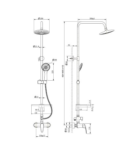 Душевая система Lemark Linara LM0460C Хром