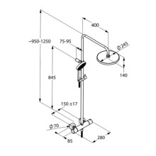 Душевая система 245 мм Kludi A-QA 6619505-00