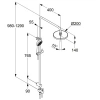 Душевая стойка 200 мм Kludi Logo 6809105-00