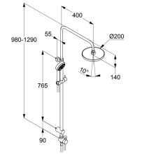 Душевая стойка 200 мм Kludi Logo 6809105-00