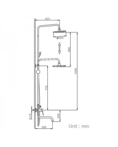 Душевая система Frap H29 F2429 Черная матовая