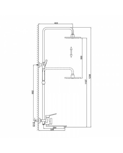 Душевая система Frap H61 F2461 Хром
