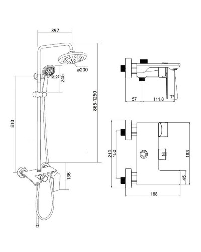 Душевая система Orange Berni M09-911cr Хром