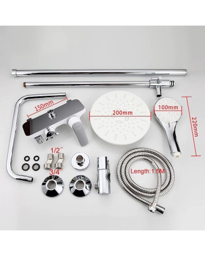 Душевая система Frap F2431 Белая Хром