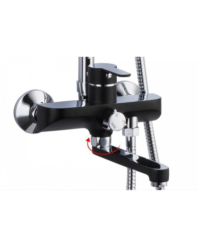 Душевая система Frap F2442 Черная матовая Хром