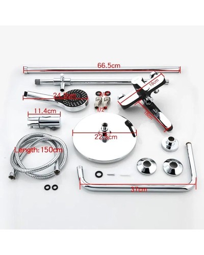 Душевая система Frap F2442 Черная матовая Хром