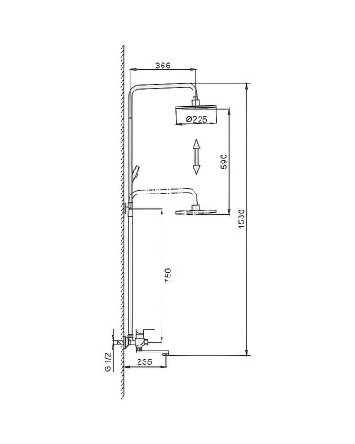 Душевая система Frap F2442 Черная матовая Хром
