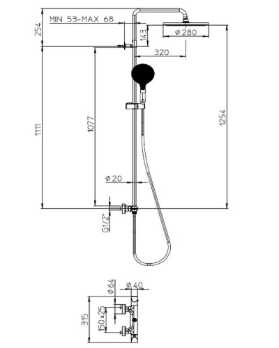 Душевая система Bossini Apice L10505.030 с термостатом Хром