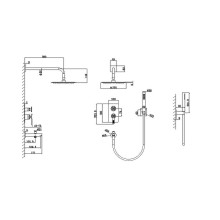 Душевая система Bronze de Luxe 1760'S Loft 6630SB Чёрная матовая