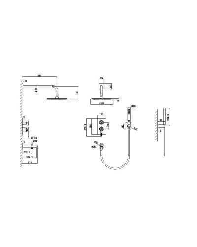 Душевая система Bronze de Luxe 1760'S Loft 6630SB Чёрная матовая