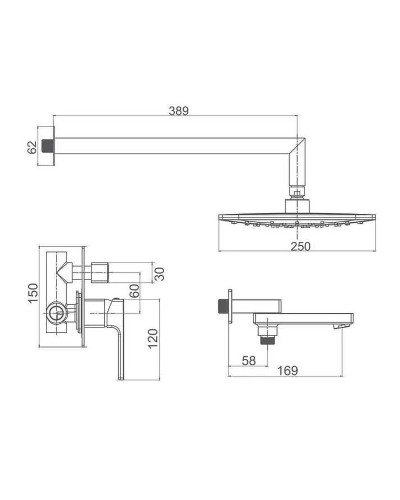 Душевая система Gappo Futura G7117-8 Белый Хром
