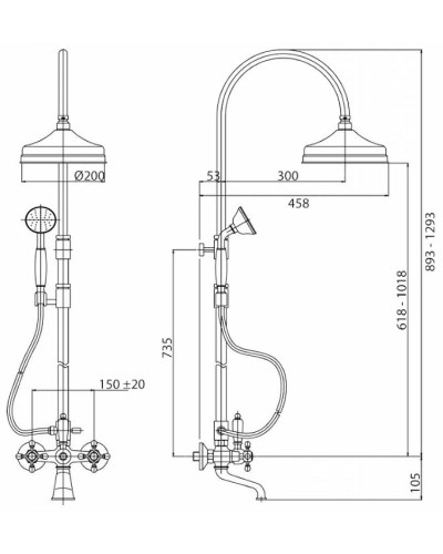Душевая система Cezares Diamond DIAMOND-CVD-02-Sw Бронза