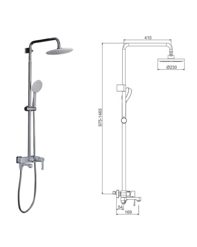 Душевая система Gappo G02-8 G2402-8 Белая Хром