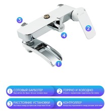 Душевая система Gappo G48 G2448-8 Белая Хром