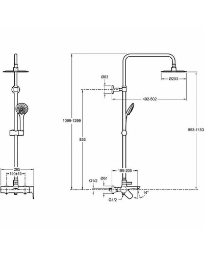 Душевая система Jacob Delafon Aleo E97825RU-4-CP Хром