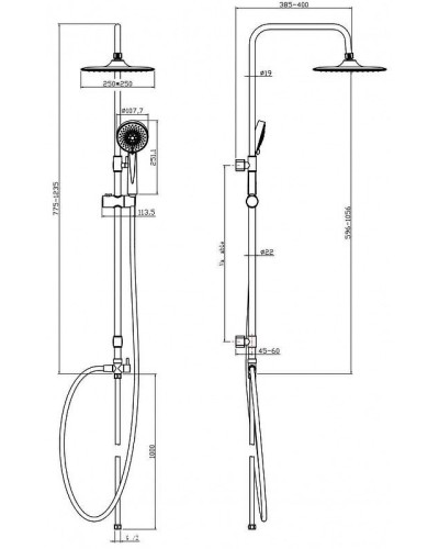 Душевая система Cersanit Neno 63477 Хром
