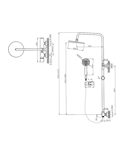 Душевая система Bronze de Luxe Focus 24612CM Хром